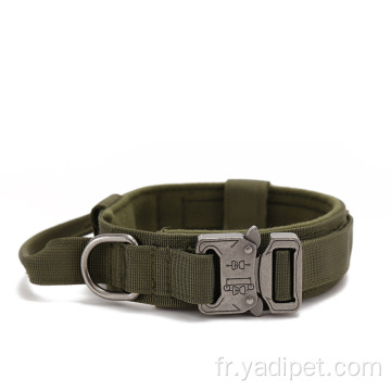 Collier de chien militaire en nylon robuste boucle en métal